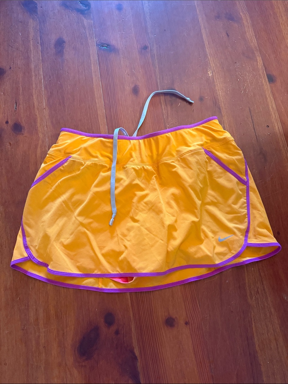 Nike Orange Athletic Skort with Purple Trim